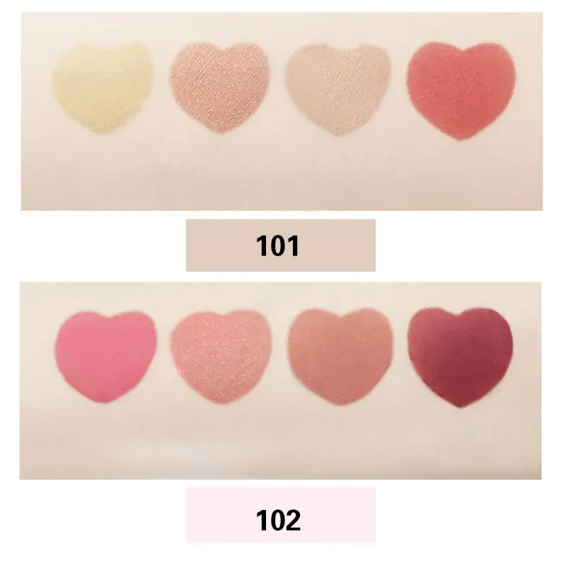 Горячая 4 цвета Highlighter пудра Румяна Палетка с кистью 3D контур лица хайлайтер затенение Пудра Косметика для макияжа лица