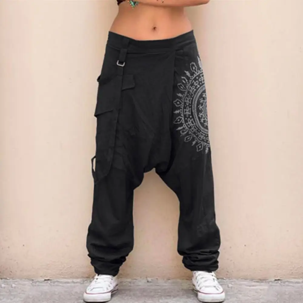 Men Pants Men's Casual Elastic Waist Baggy Trousers