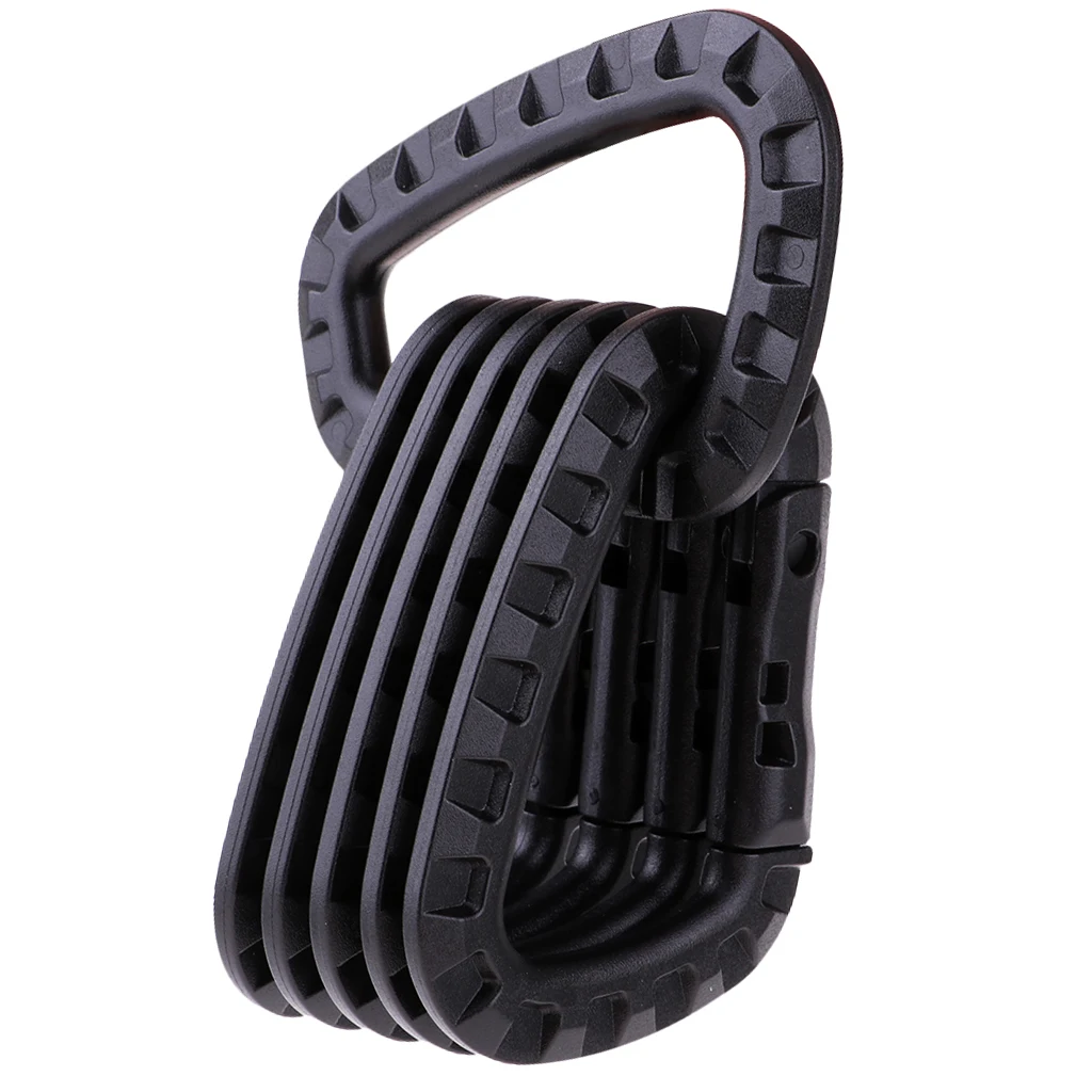 Tactical Gear Carabiner Keychain Hard Polymer D Lock Backpack Clips