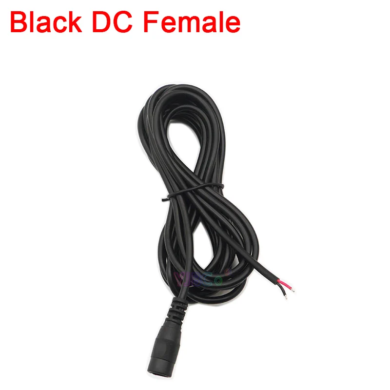 Black DC Female 0,5 м 1 м 2 м 3 м 5 м 5,5X2,1 комплект подзарядки блока питания для камеры Canon разъем питания постоянного тока с удлинительным проводом DC женский и мужской Jack адаптер - Цвет: Black DC Female