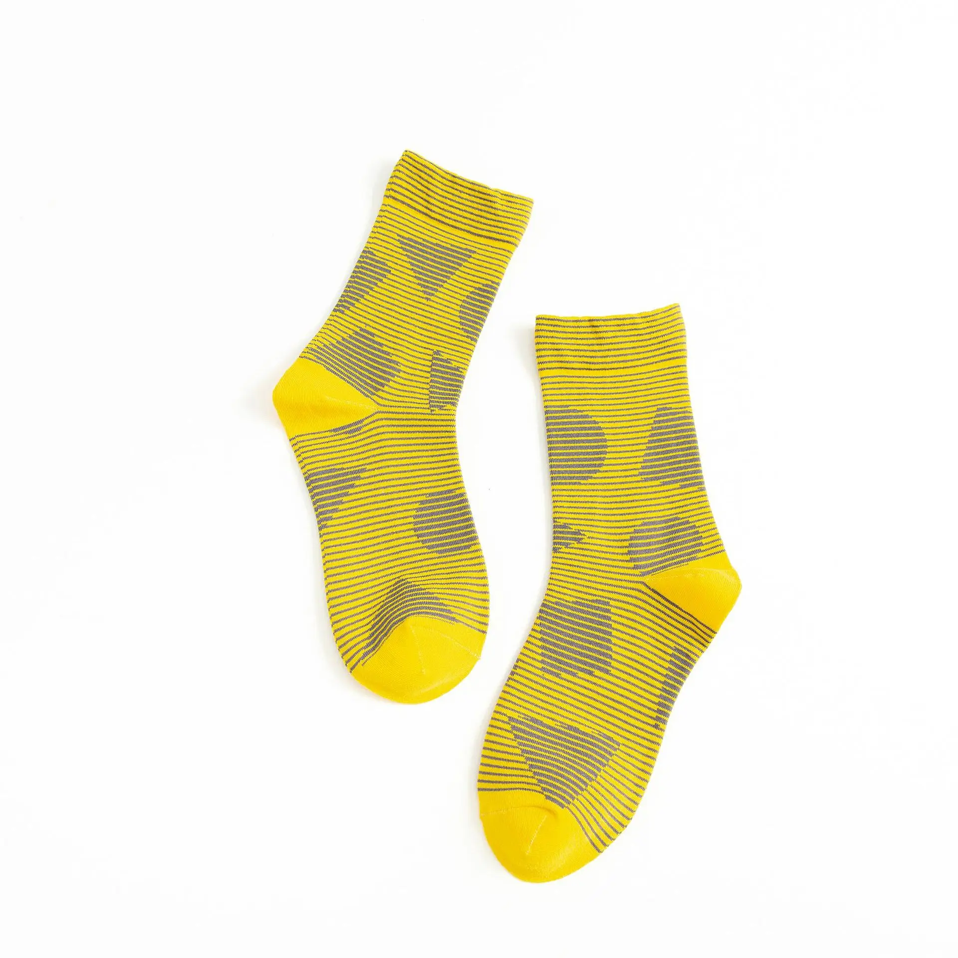 Yellow Geometric Смешные художественные носки унисекс креативные граффити мужские сумасшедшие носки счастливый принт хлопок скейтборд носки 1 пара новинка носки - Цвет: Yellow Geometric