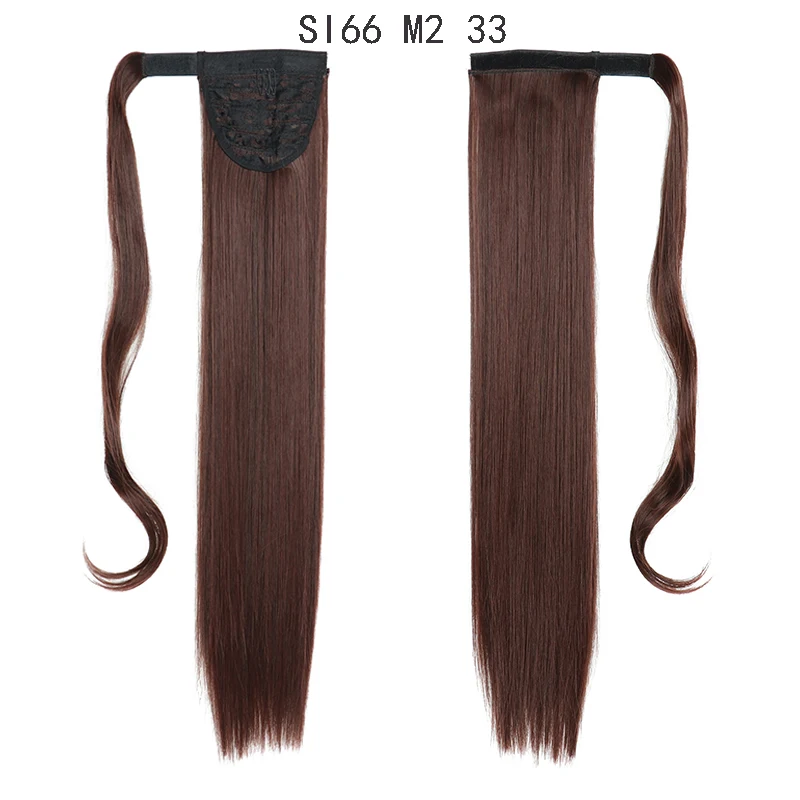 MERISIHAIR, длинные прямые накладные волосы на заколках с конским хвостом, термостойкие синтетические накладные волосы с конским хвостом - Цвет: SI66 M2 33