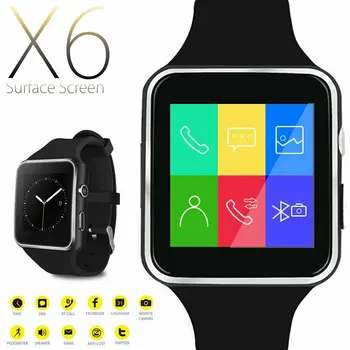 

X6 Smart Watch Support SIM TF Card h Camera Smartwatch Bluetooth Dial/with Camera Touch Screen For iPhone Android IOS