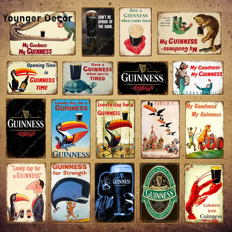 Металлический постер My God Guinness с рисунком винтажный декоративный плакат для бара