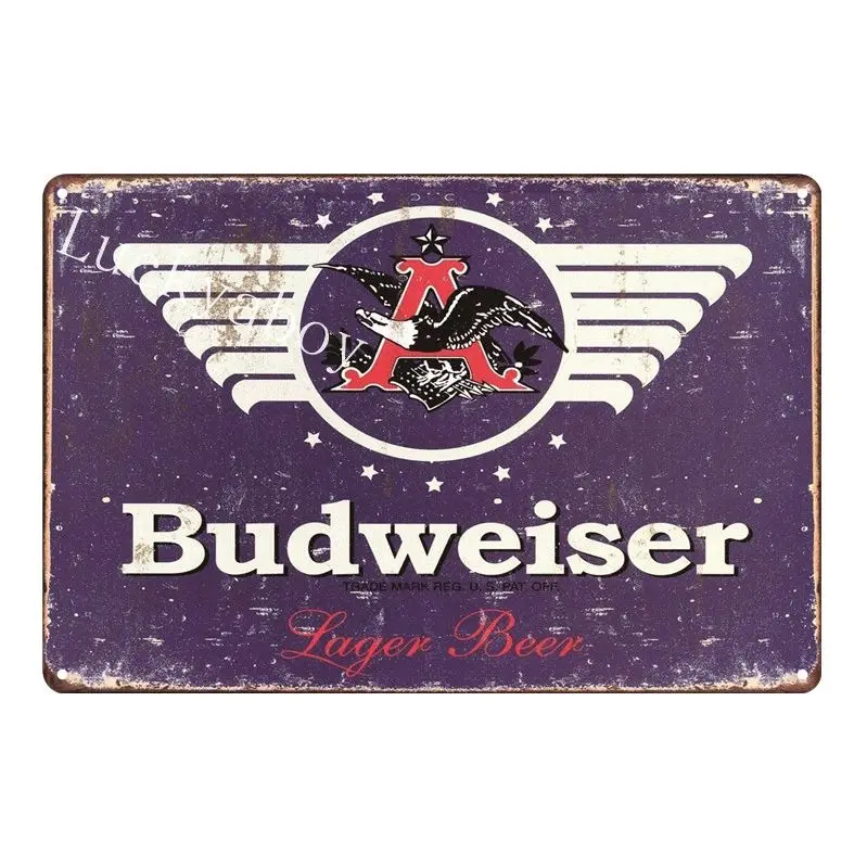 [Luckyaboy] Budweiser Pabst синяя лента mytos Beer Man Cave Cola металлический оловянный знак Паб Бар гаражный автомобиль Ретро Декор AL011