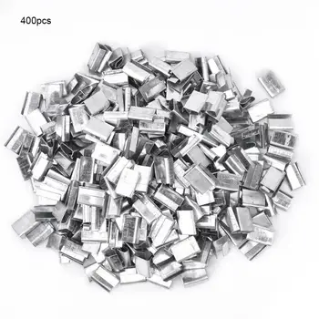 

400Pcs 13x26mm Open Type Strapping Seals Galvanized Steel for 12-13mm Wide PET Packing Strap