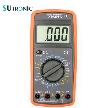 

DT9205A Basic Digital Multimeter Capacitance hFE Test Ammeter Voltmeter Resistance Tester AC DC Electric LCD Handheld