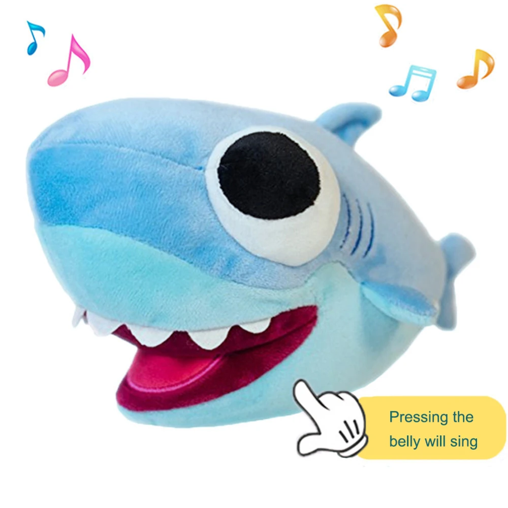 25 см Прекрасный светодиодный музыкальный мягкий укус плюшевая игрушечная Акула Подушка Успокаивающая подушка подарок для детей подарки