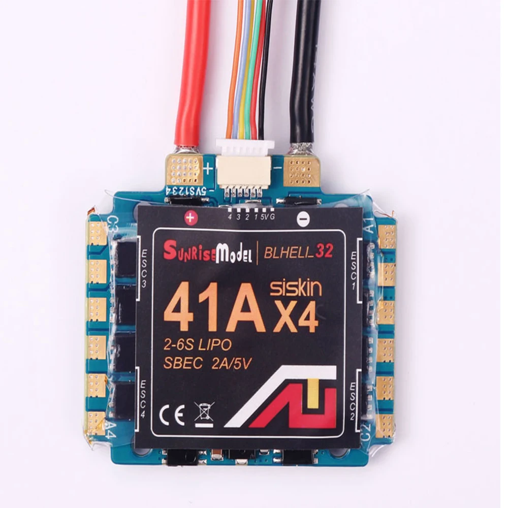 

SUNRISE MODEL 41A 2-6S Blheli_32 Proshot 4 In 1 Brushless ESC SBEC 2A/5V for RC Drone FPV Racing