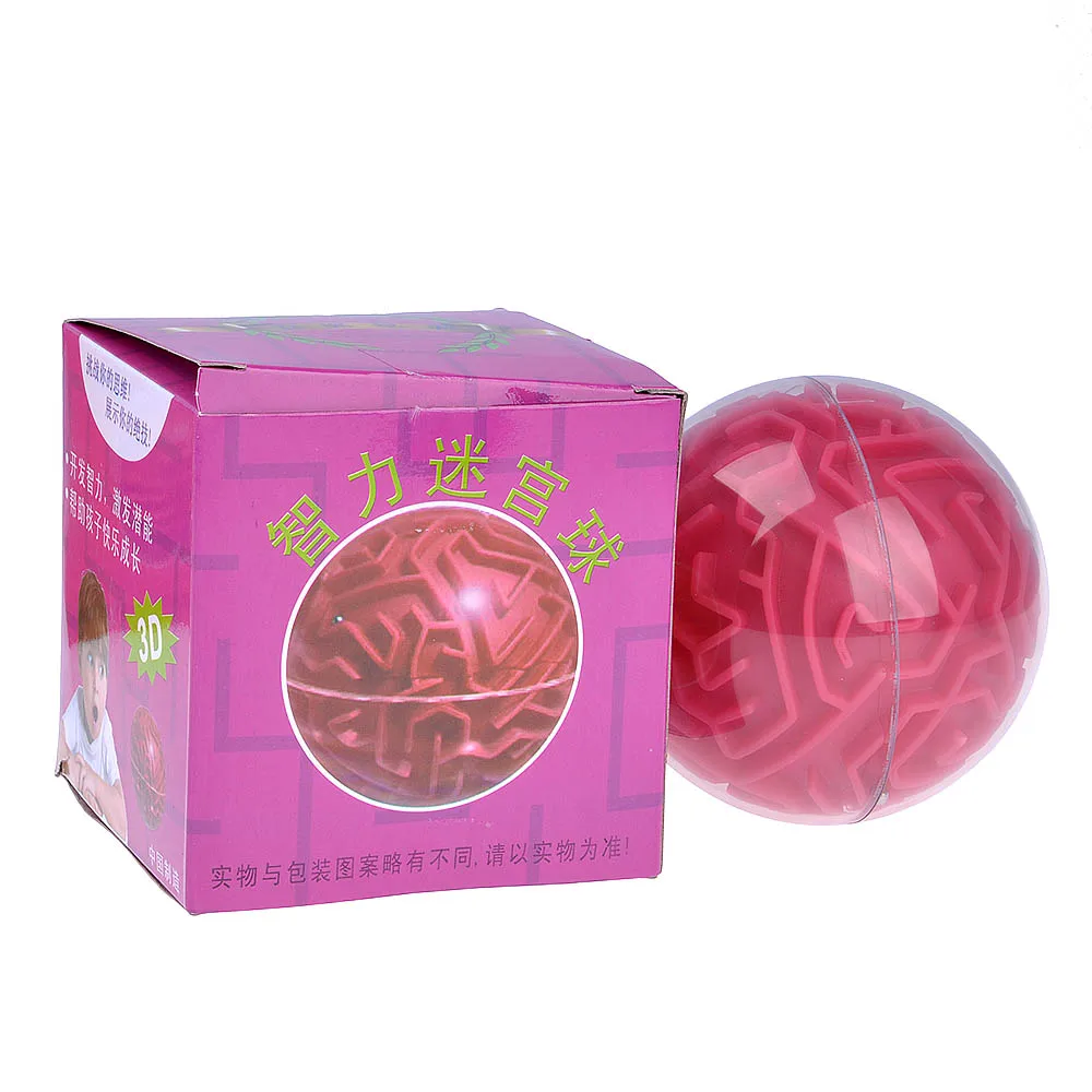 Розовый ABS Material 3D Labyrinth Toy Child Rolling Ball Magic ABS Decompression Development Intelligence - Цвет: Розовый