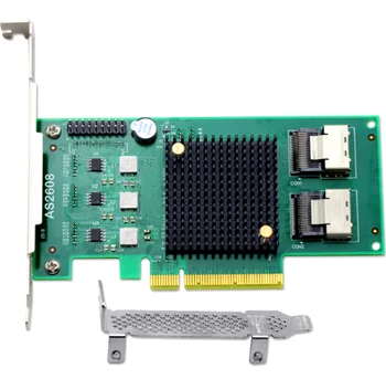 

AS2608 6Gb/s SAS2.0 Control Card PCIe 8X chipset Marvell 88SE948X HostRaid0/1/10/5/JBOD 8port 2*SAS8087