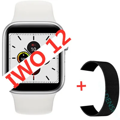 IWO 12 умные часы серии 5 40 мм 44 мм Bluetooth для Apple IOS Android телефон сердечного ритма smartwatch PK IWO 11 8 для мужчин wo для мужчин и девочек - Цвет: Steel strap package