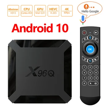 

X96Q Smart TV Box Android 10.0 4K Allwinner H313 Quad Core 2GB 16GB Youtube Wifi Google Voice X96 Set Top Box TVBOX Media Player