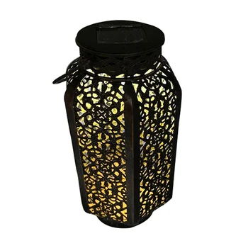 

Garden Yard Corridor Outdoor Waterproof Pathway Night Hanging Lantern Balcony Durable Solar Lamp Leaf Shadow Lifting Handle