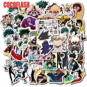 

10/50pcs/pack My Hero Academia Anime Sticker Skateboard Waterproof Trolley Case Laptop Skateboard Stickers Toys Gifts For Kids