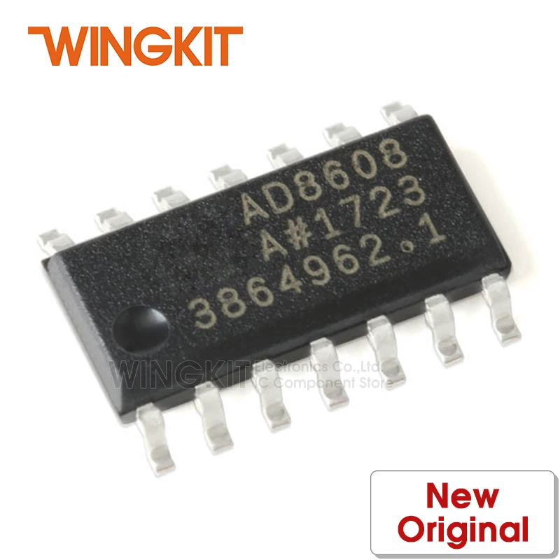 1 шт. AD8608ARZ-REEL7 SOIC14 AD8608ARZ AD8608AR AD8608A AD8608 SOIC-14 низкий уровень шума CMOS Rail-to-Rail вход/выход