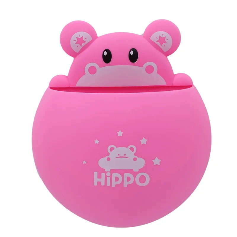 pink Милый держатель для зубных щеток в форме животного из мультфильма, подставка для зубной пасты, декоративная коробка, аксессуары для хранения ванной комнаты - Цвет: pink