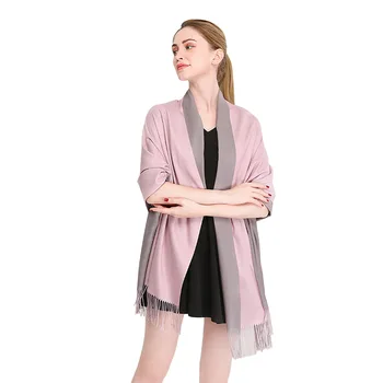 

Solid color ladies double-sided scarf long warm imitation cashmere shawl