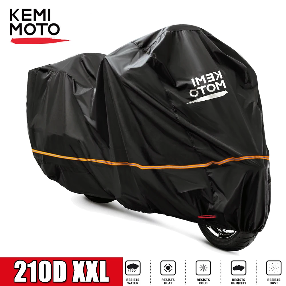 Black Для Ducati Monster 696 821 для Ducati Scrambler 800 для Kawasaki Z900 Z750 Универсальный мотоциклетный чехол Снежный водонипроницаемый клад защита - Цвет: Black