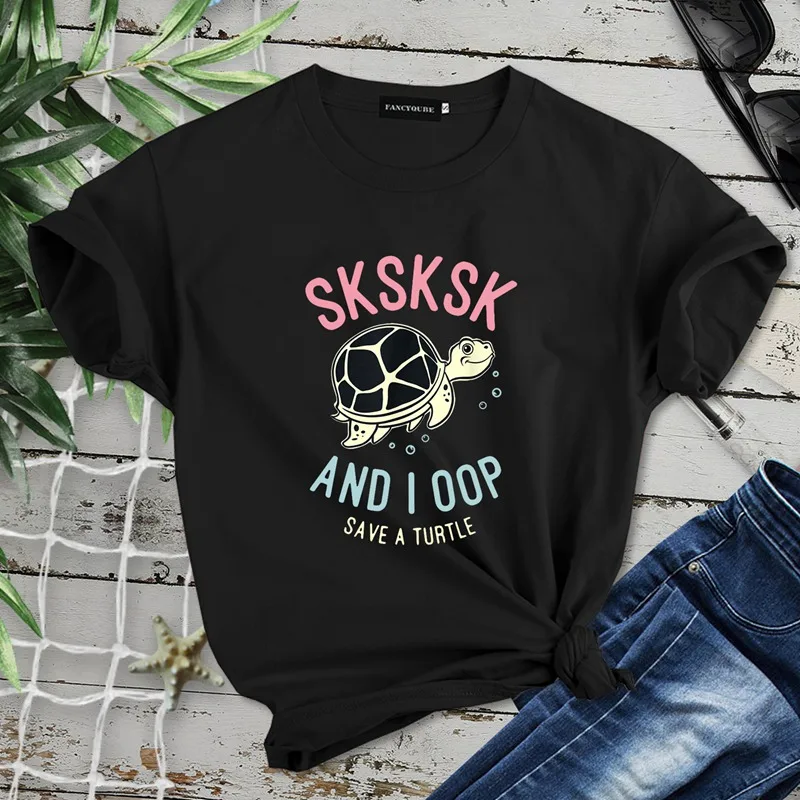 SKSKSK and I oop футболки с буквенным принтом женские повседневные футболки с коротким рукавом и круглым вырезом женские пуловеры Топы