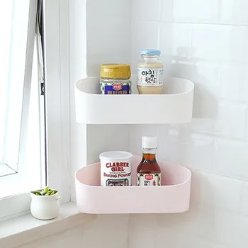 

Bathroom Corner Shelf Punch-free Wall Hanging Bathroom Toilet Corner Triangular Wash Rack Kitchen Storage Rack
