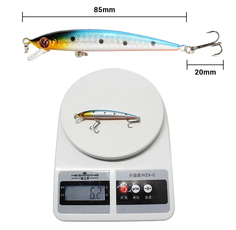 Приманка для рыбалки minnow 8,5 см/6,2 г, жесткая приманка для ловли рыбы, щука, лопата, искусственная