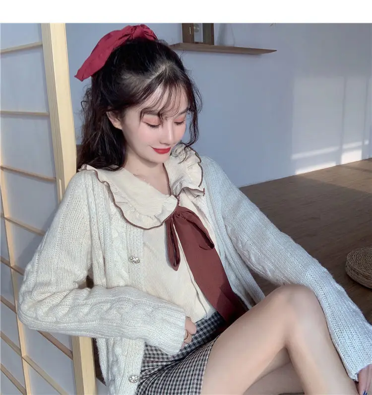 Blouses Women Elegant Kawaii Bow Peter Pan Collar Leisure Design New Fashion Korean Style Trendy All-match Female Clothes Lovely
