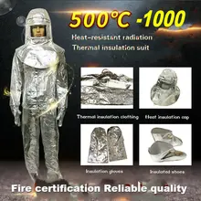 Алюминий Фольга волокна изоляции огня 500 1000 градусов при высоких Температура устойчивый Костюмы огнеупорные глажка при выплавке стали спецодежды