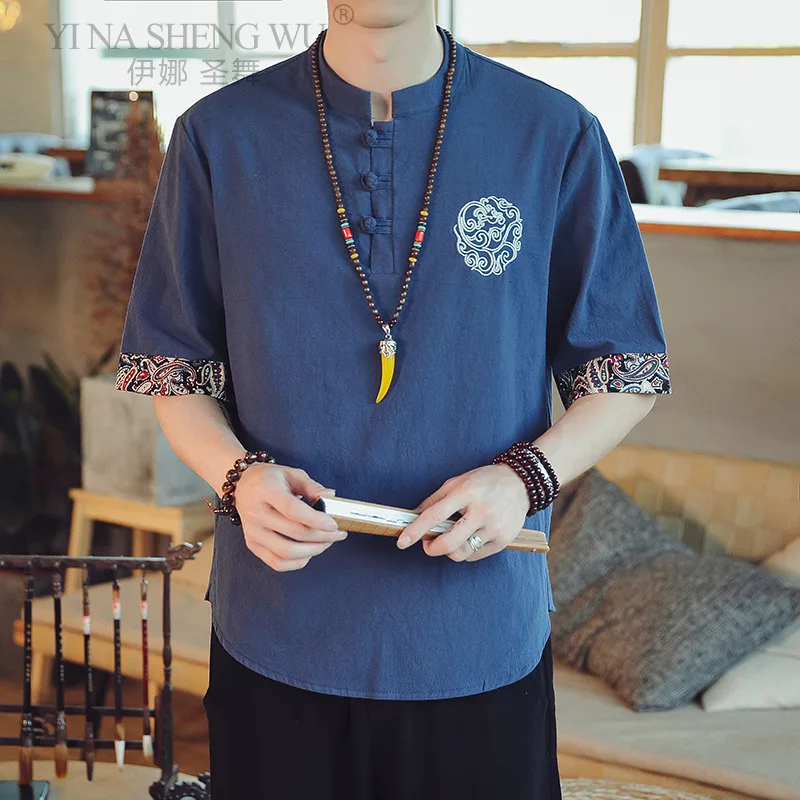 Japanese Samurai Traditional Style Kimono Casual Shirt Fashion Jackets Men Chinese Streetwear Loose Shirt Clothing Tops