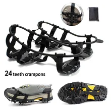 

1 Outdoor 24 Tooth Reinforced Ice Claw Antiskid Shoe Cover Snow Ground Mud Winter Mountaineering Nail Shoe Chain high quality