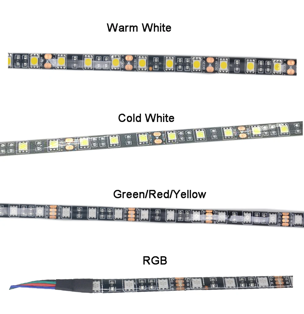 SPLEVISI DC12V 5 м 60 светодиодный/м черная печатная плата 5050 Светодиодная лента светильник теплый белый CoolWhite RGB для дома автомобиля отеля KTV бар