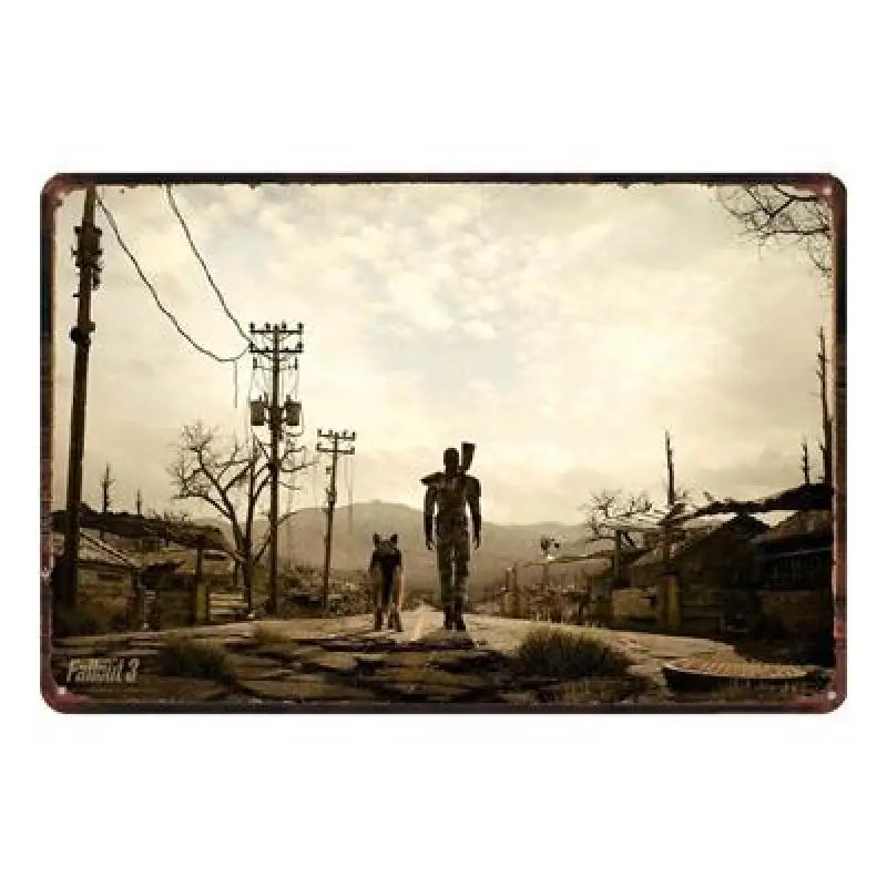 Fallout металлический знак потертый шик Винтажный стиль настенный Бар Кафе Магазин домашнее Искусство ремесло Ретро Украшение Металлическая живопись жестяная вывеска настенная