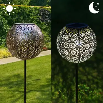 

Outdoor ball-shaped lights that can be inserted into ground and the plastic garden solar Lamps metal the W2X4