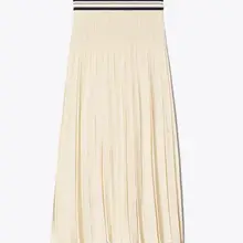 Элегантная трикотажная плиссированная юбка осень зима Женская однотонная простая трикотажная юбка до середины икры