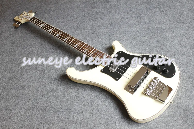 

New Arrival Glossy White Rick 4 String Bass Guitar Rosewood Fingerboard Bass Guitar 4 String Free Shipping