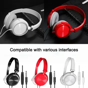 

S1 Wired Headset with Mic 1.2m 3.5mm Jack Headphones Portable Foldable Adjustable Stereo Earphones For Phone PC Audio MP3 Music