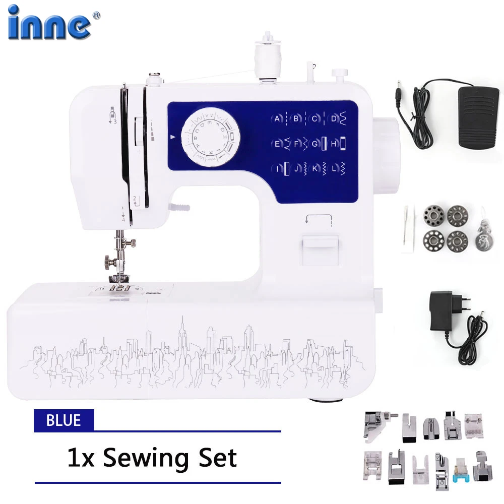INNE Sewing Machine 12 Stitches Mini Portable Household Night Light Foot Pedal Two Thread Kit Electric Hight Quality | Дом и сад