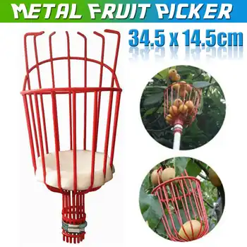 

Iron Wire Deep Basket Fruit Picker With Sponge Pad Head Convenient Fruit Picker Catcher Apple Peach Picking Garden Tools