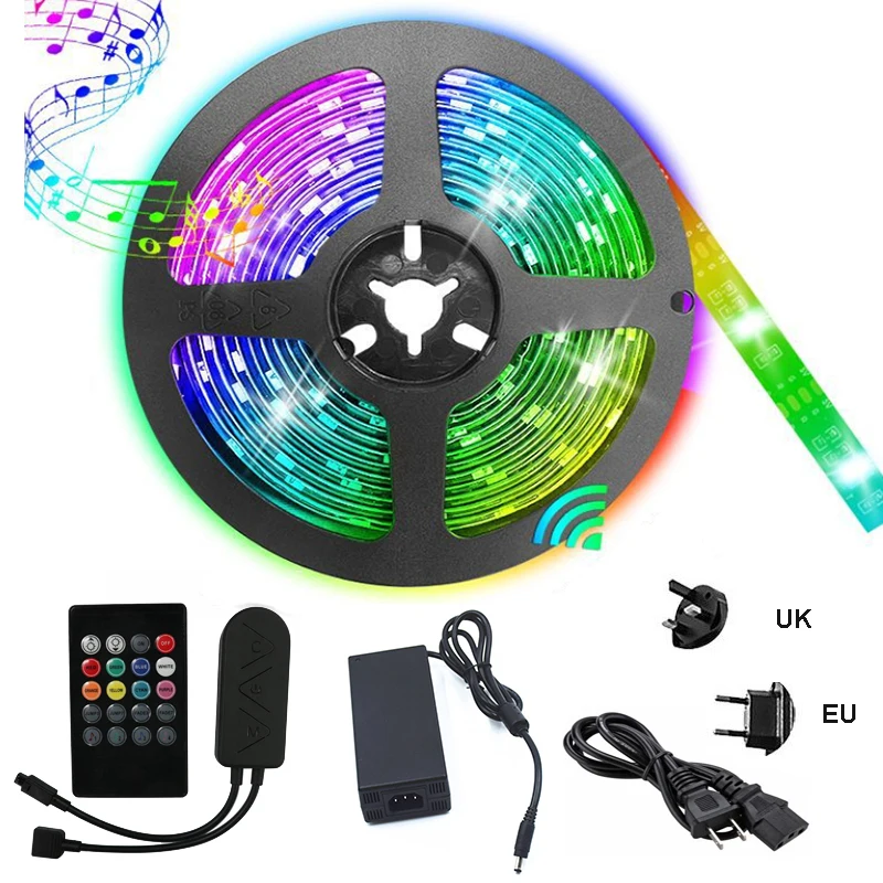 led strip lights rgb 5050 light tape ribbon for the kitchen RGB music sync bluetooth kit | Лампы и освещение