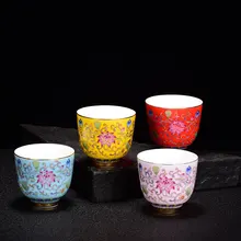 Smalto Tazza di Tè di Ceramica Per La Casa Kung Fu Tea Set Tazza Da Tè Jingdezhen Giada Bianca di Porcellana Tazza di Tè Tazza Singola Tazza Maestro tazze da tè