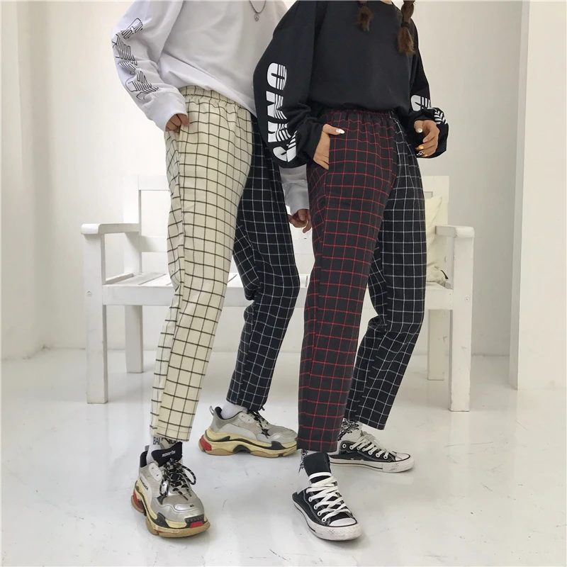 Heydress винтажные лоскутные брюки Харадзюку женские мужские брюки эластичные брюки с высокой талией корейские повседневные Прямые брюки