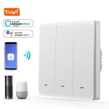 

Button WiFi+RF Smart Switch (Zero FireWire) Type 86 Voice/Smart Remote Control With timer Alexa and Google Home Voice Control