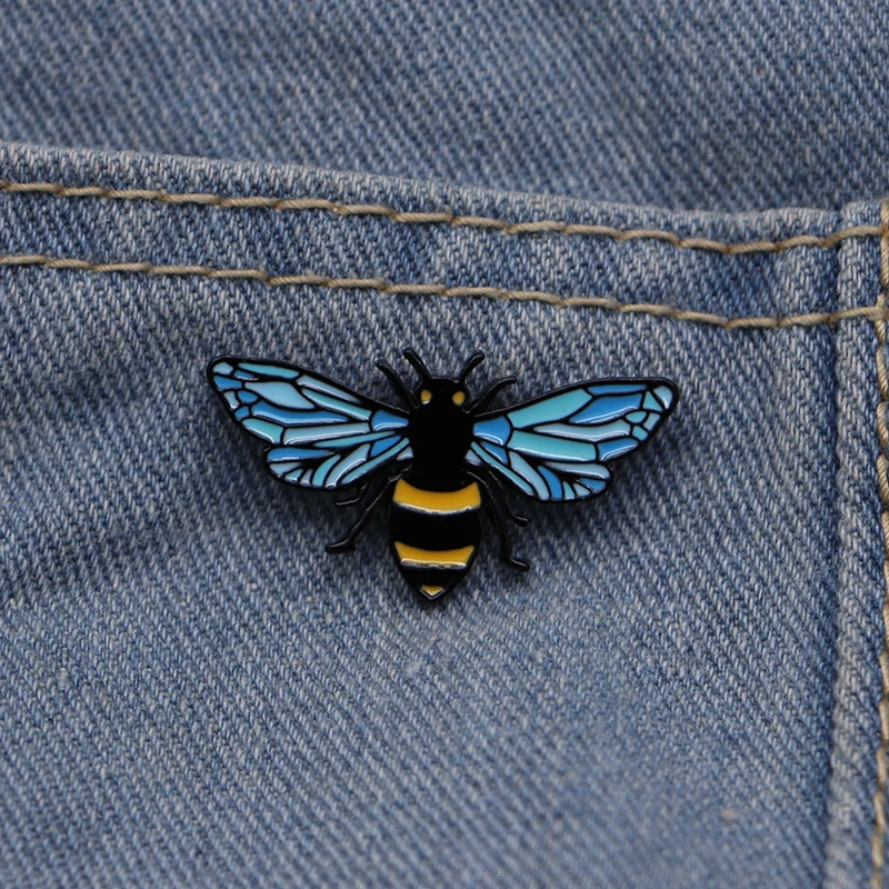 Эмалированные Броши Happy Bee на заказ Значки для лацканов/шляп джинсовая куртка