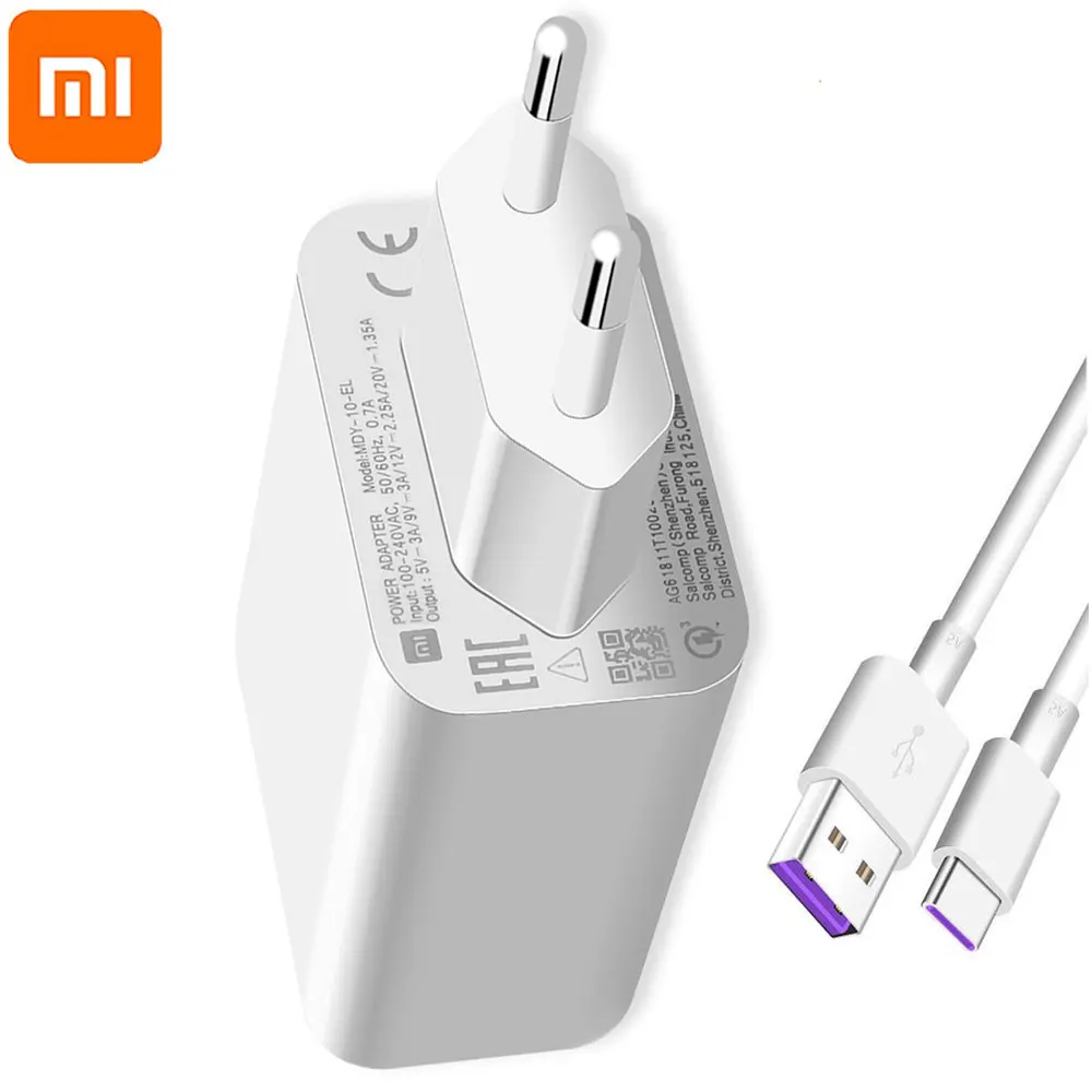 Original Xiaomi MDY-10-EL 27W fast charger turbo charge EU QC 4.0 Adapter For Mi9 9se 9T note 10 Redmi note 8T K20 K30 Pro 1