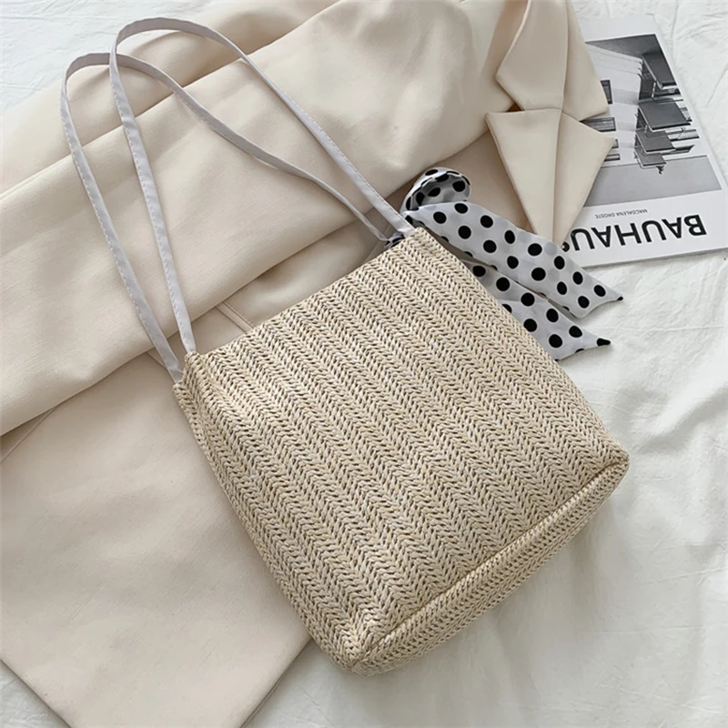  Straw Tote Bag For Women With Round Handle Cream Wicker Square Tote  Bag Vintage Style : Clothing, Shoes & Jewelry