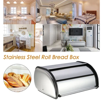 

Stainless Steel Vintage Bread Storage Box Food Storage Bin Keeper Container Snack Boxes Kitchen Supplies Bread Baking Holder