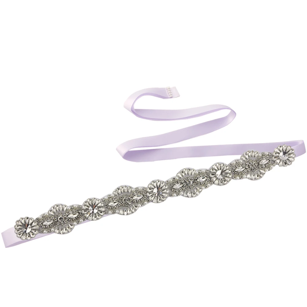 lavender Стразы TRiXY A237, Свадебные ремни с кристаллами, пояс для свадебного платья, свадебные аксессуары, свадебные Ремни с кристаллами, свадебные пояса - Цвет: lavender