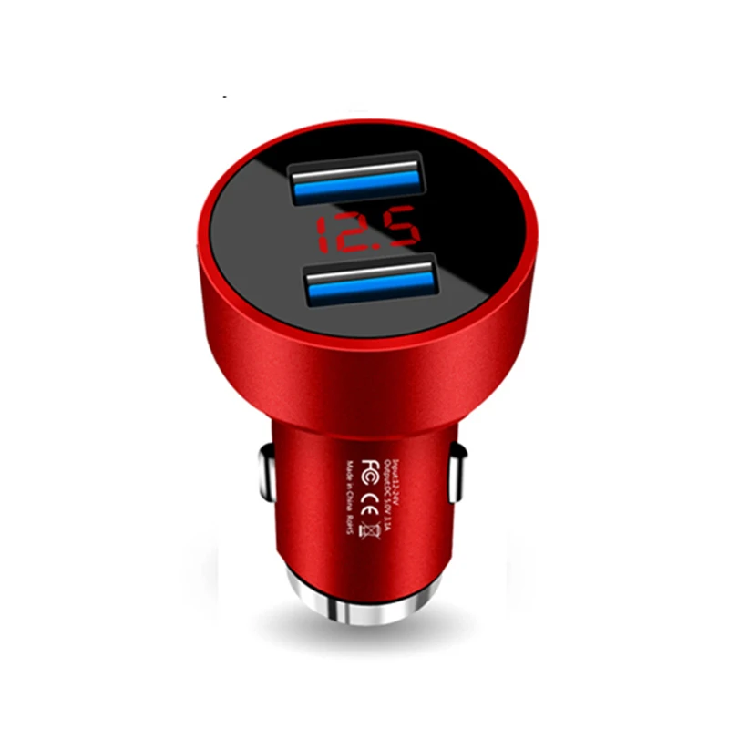 

Universal Dual USB Car Charger Quick Charge 3.1A(Max) Digital LED Voltage current Display Auto Fast Charging For phone tablet