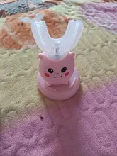 XaoMi-cepillo de dientes eléctrico inteligente de silicona para chicos, ultrasónico, automático, con patrón de dibujos animados, 360 grados