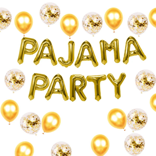 Pajama Party Decorations for Girls Women Rose Gold Balloon Garland Kit for  Sleepover Slumber Ladies Night Party Decorations Foil Tinsel Curtain Pajama